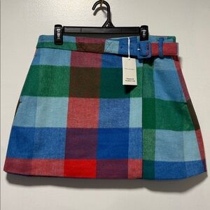 Free Assembly Plaid Multicolor Women's Skirt